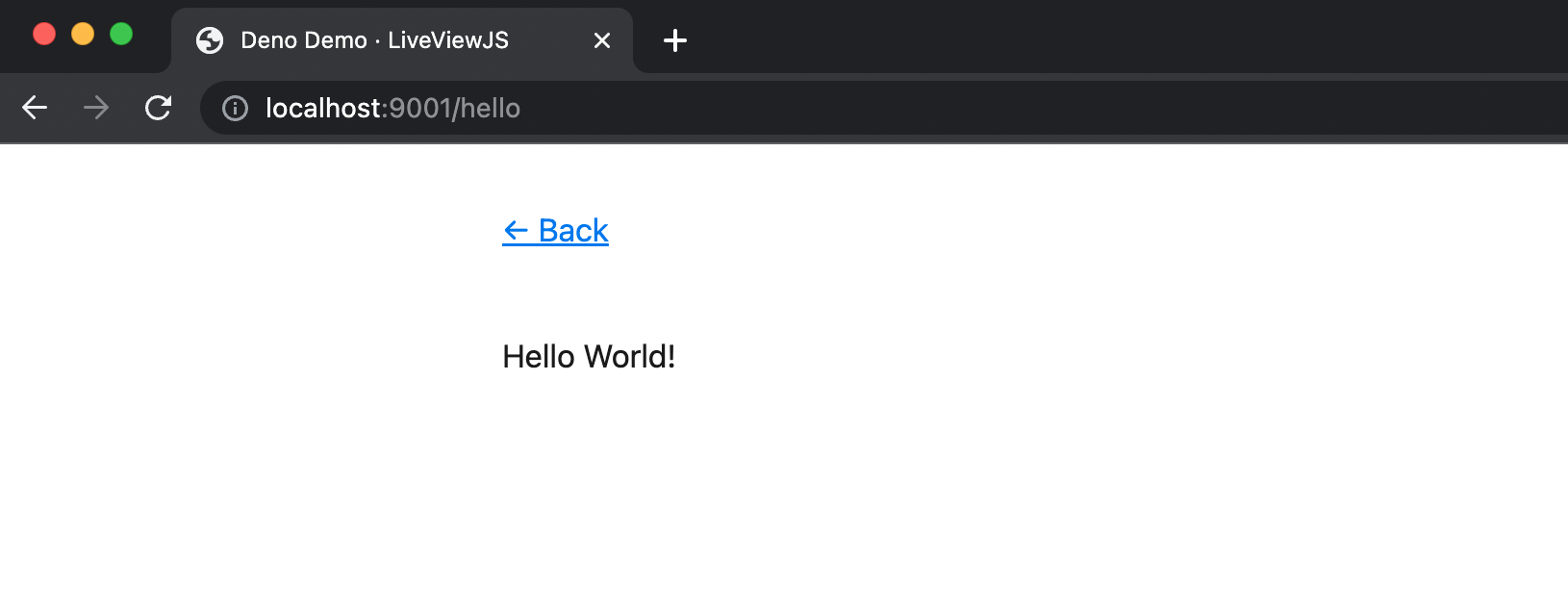 LiveViewJS Hello World Screenshot